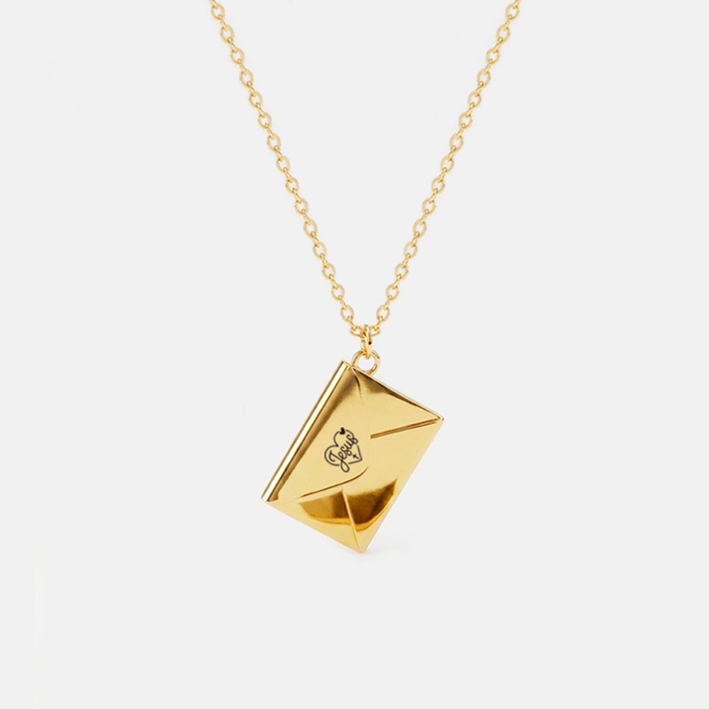 Personalized Love Letter Envelope Christian Necklace
