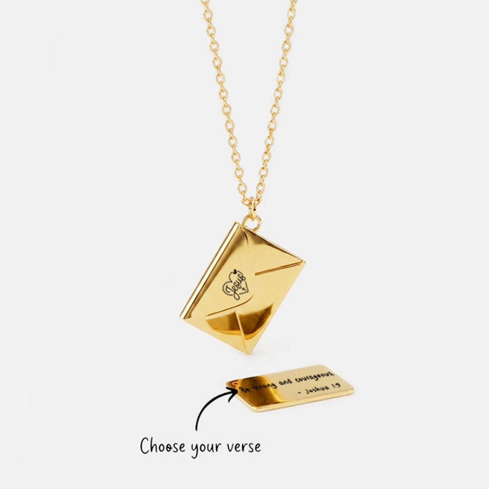Personalized Love Letter Envelope Christian Necklace
