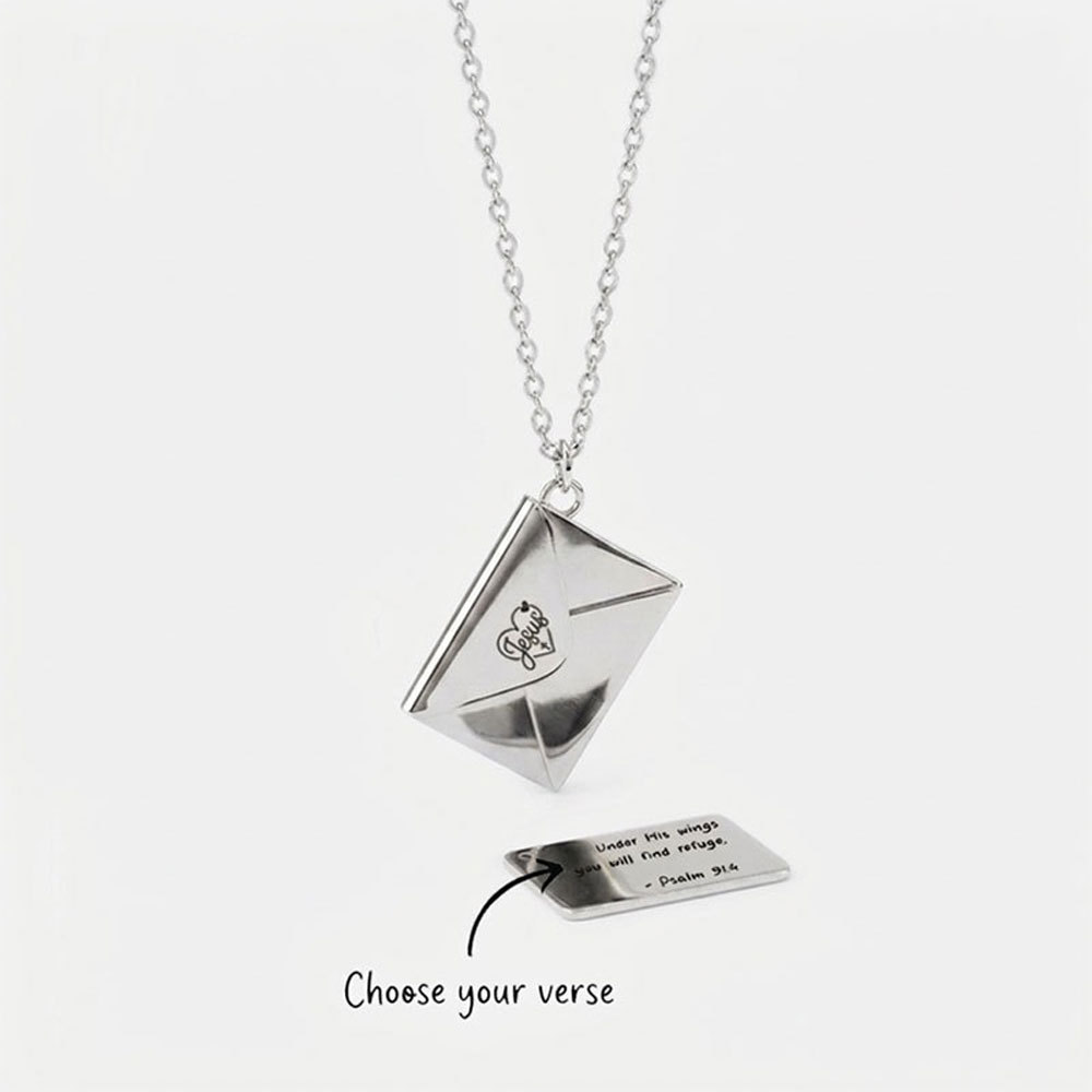 Personalized Love Letter Envelope Christian Necklace