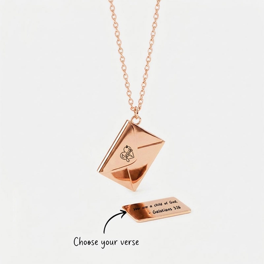 Personalized Love Letter Envelope Christian Necklace