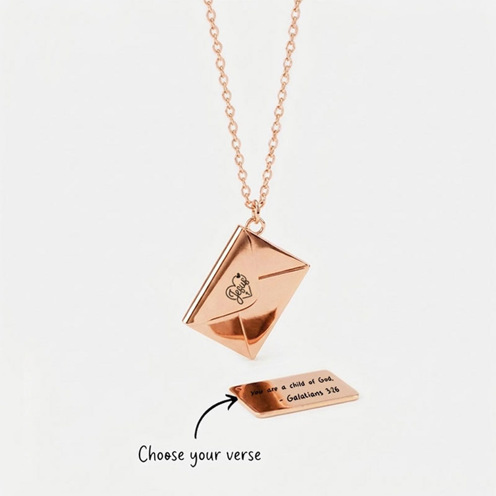 Personalized Love Letter Envelope Christian Necklace