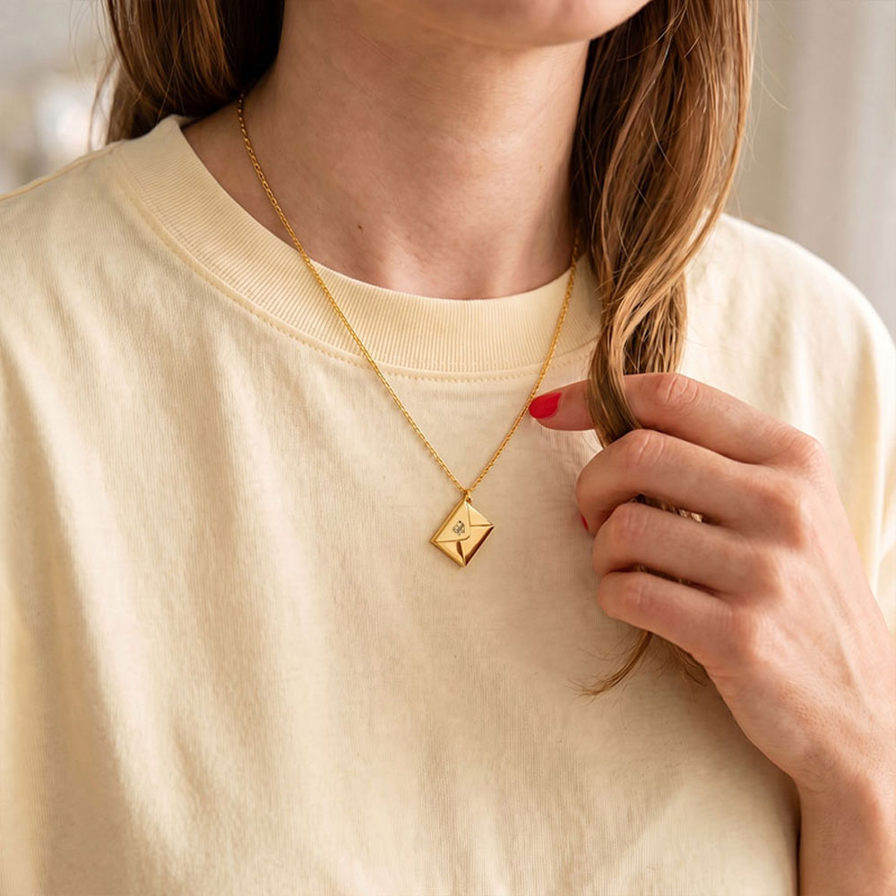 Personalized Love Letter Envelope Christian Necklace