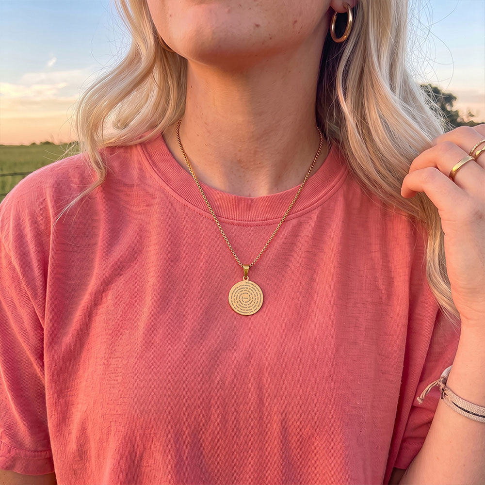 Personalized Bible Verse Round Pendant Christian Necklace