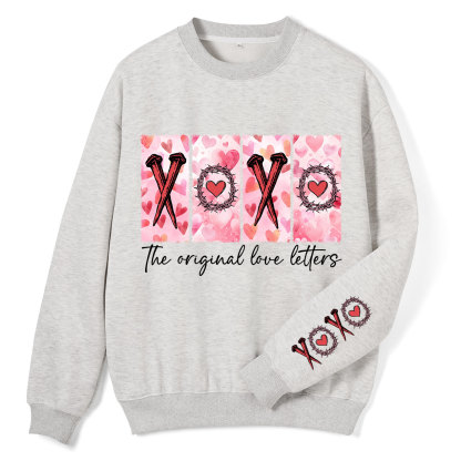 XOXO The Original Love Letters Christian Fleece Sweatshirt
