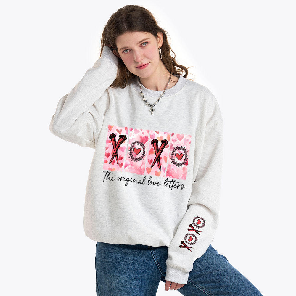 XOXO The Original Love Letters Christian Fleece Sweatshirt