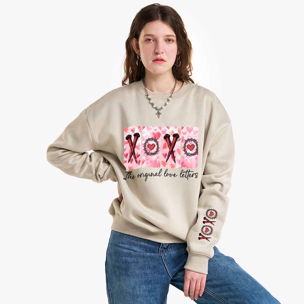 XOXO The Original Love Letters Christian Fleece Sweatshirt