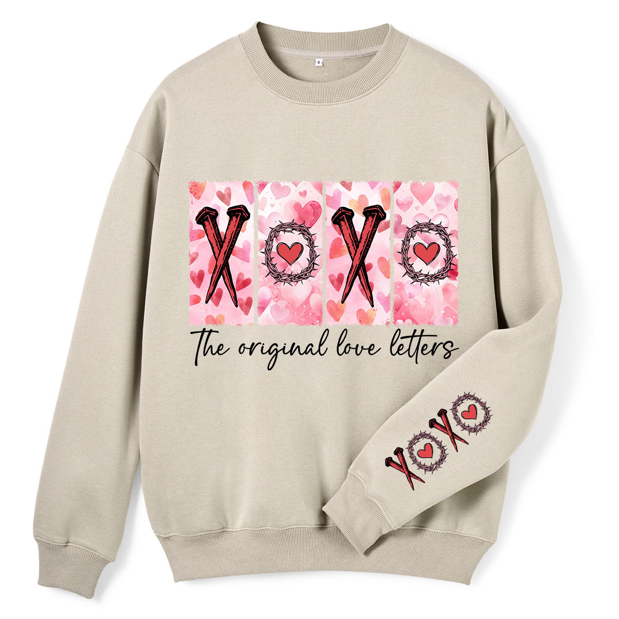 XOXO The Original Love Letters Christian Fleece Sweatshirt Sale - GuidingCross