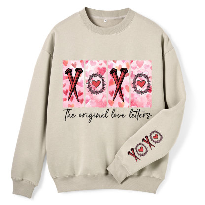 XOXO The Original Love Letters Christian Fleece Sweatshirt