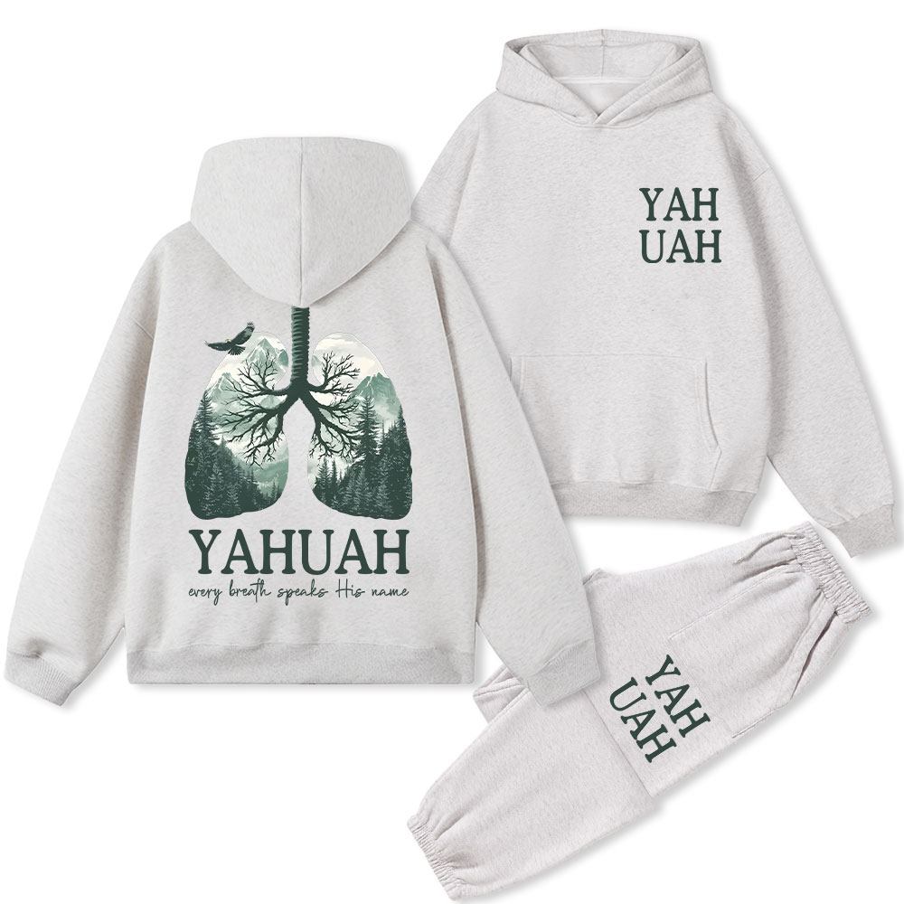 YAHUAH Nature Christian Fleece Hoodie Set