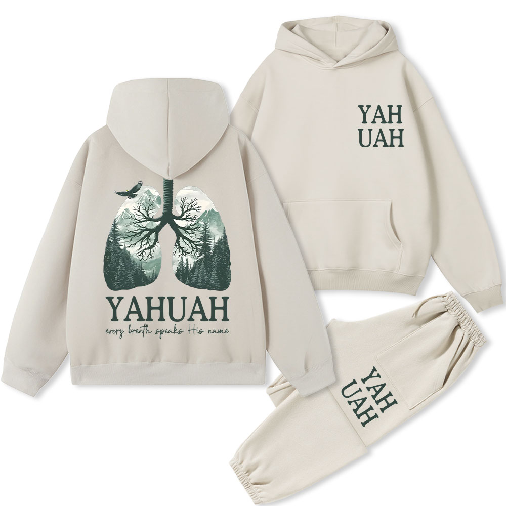 YAHUAH Nature Christian Fleece Hoodie Set