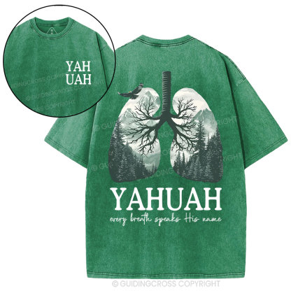 YAHUAH Nature Christian Washed T-Shirt