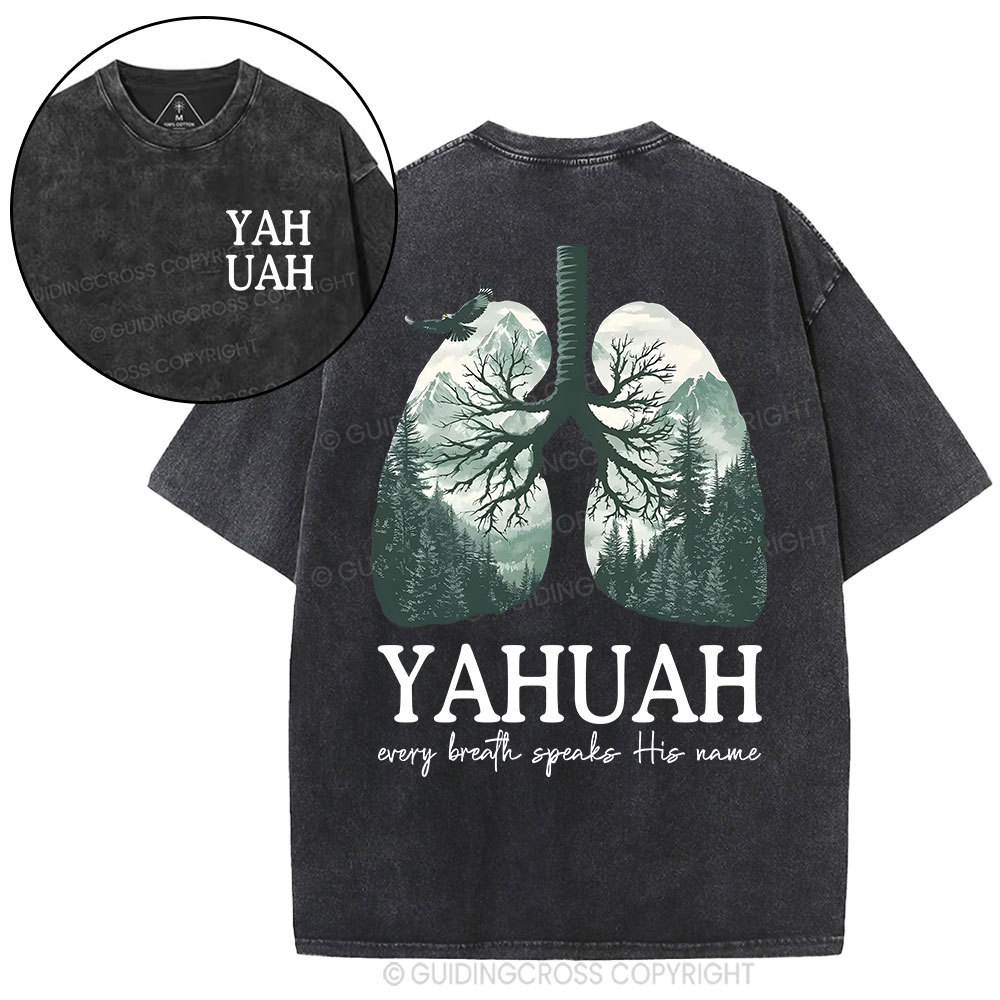 YAHUAH Nature Christian Washed T-Shirt