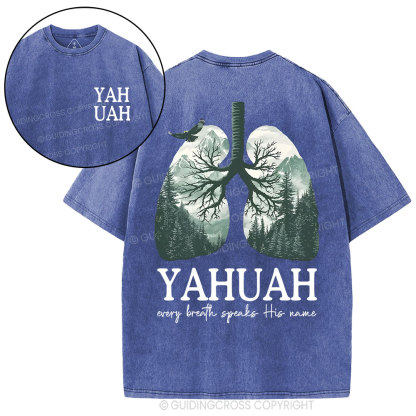 YAHUAH Nature Christian Washed T-Shirt