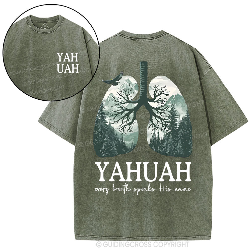 YAHUAH Nature Christian Washed T-Shirt