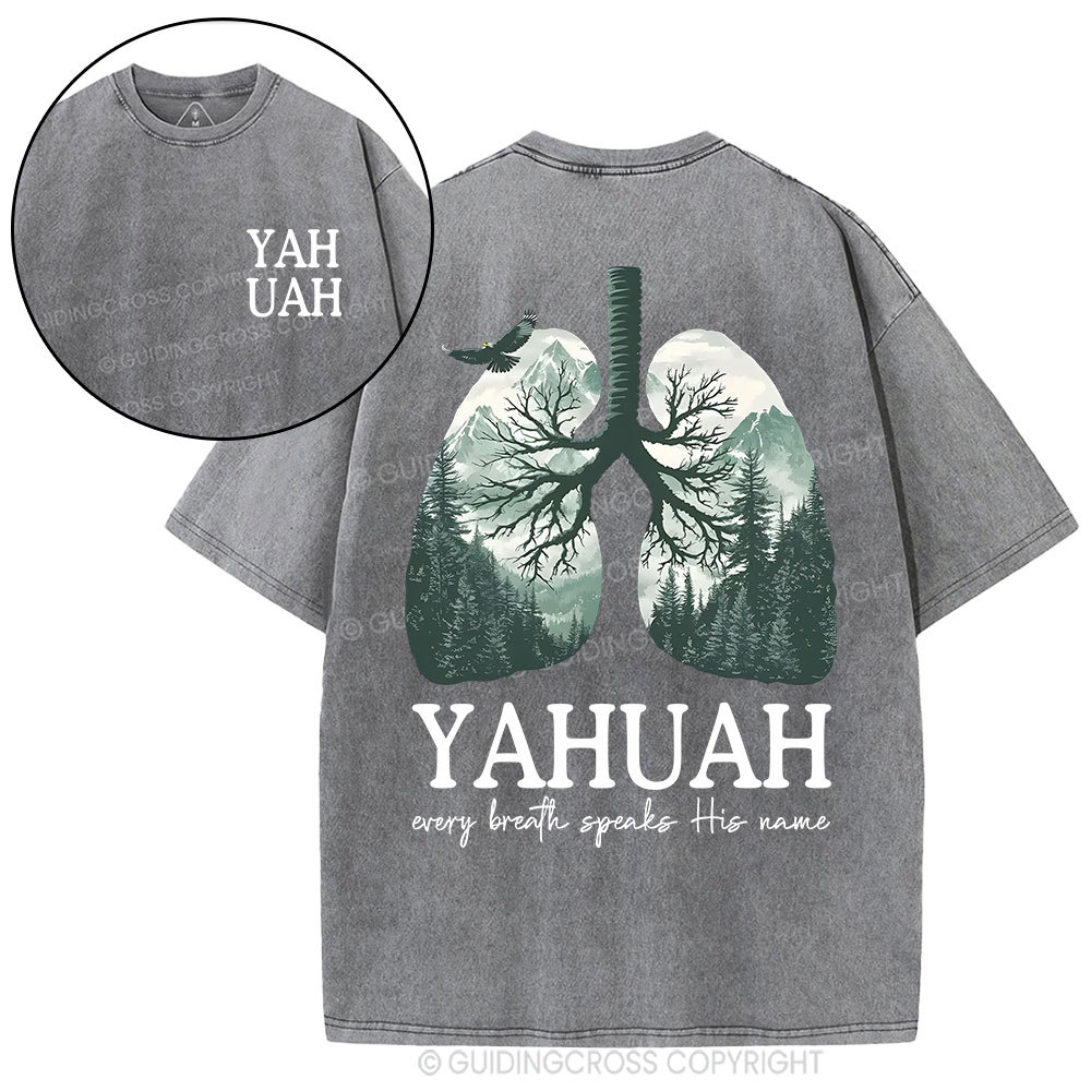 YAHUAH Nature Christian Washed T-Shirt