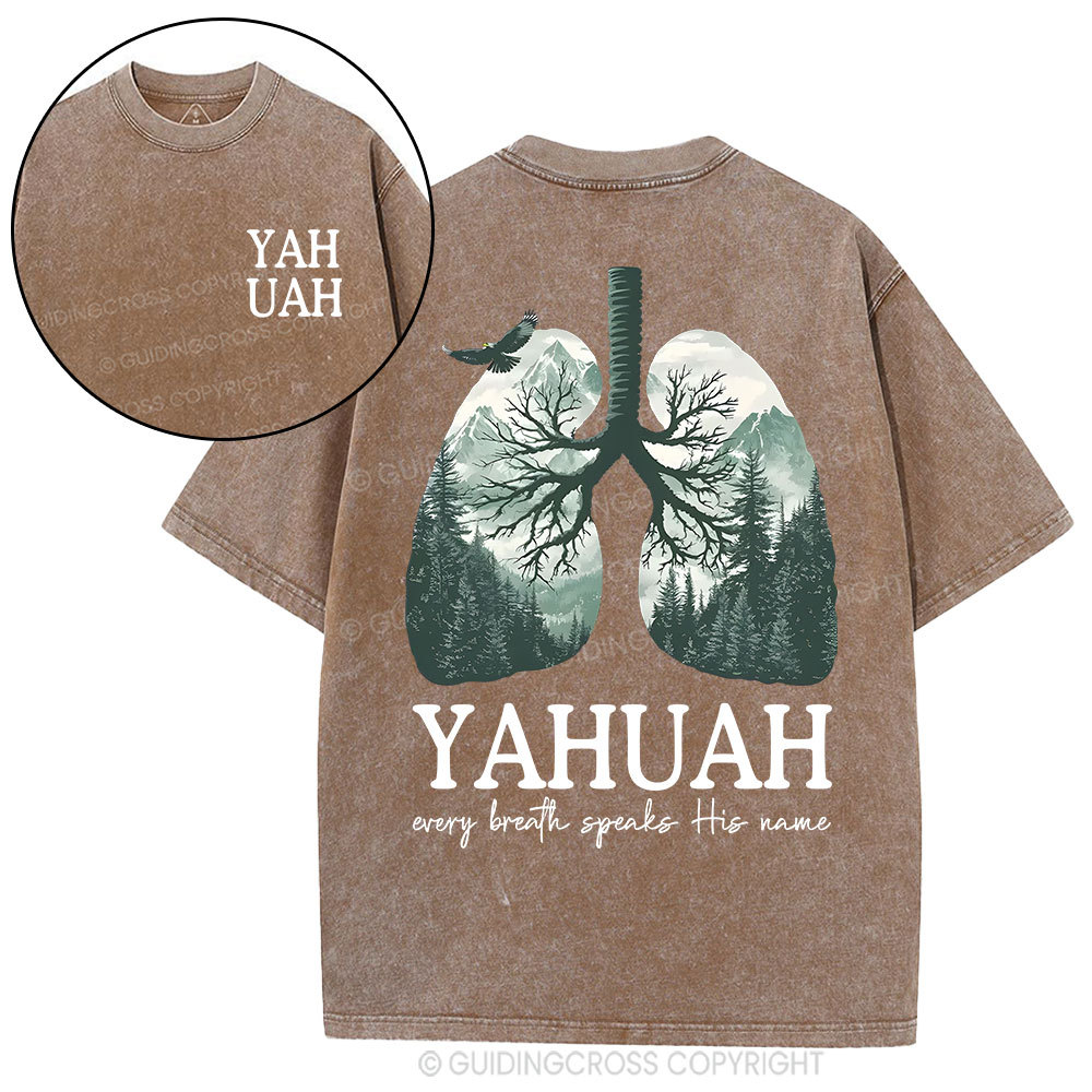 YAHUAH Nature Christian Washed T-Shirt