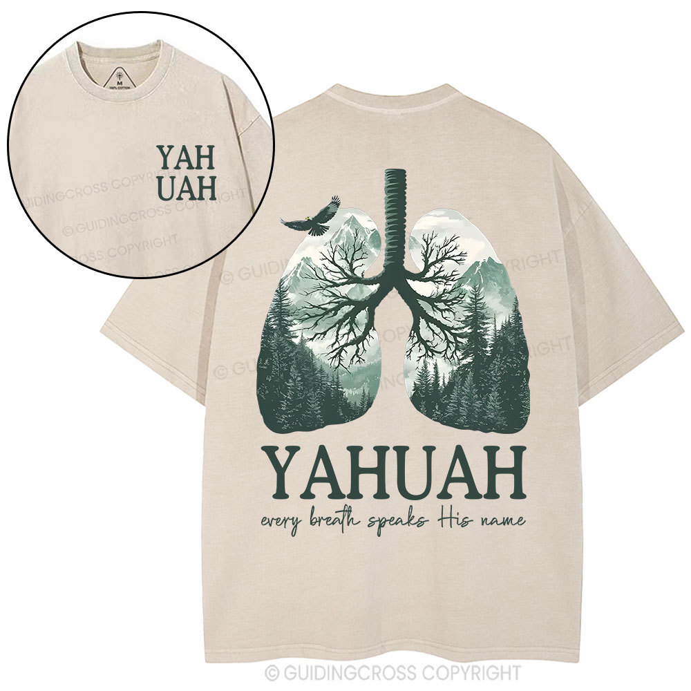 YAHUAH Nature Christian Washed T-Shirt