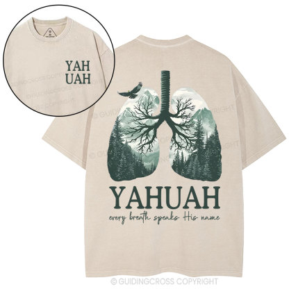 YAHUAH Nature Christian Washed T-Shirt
