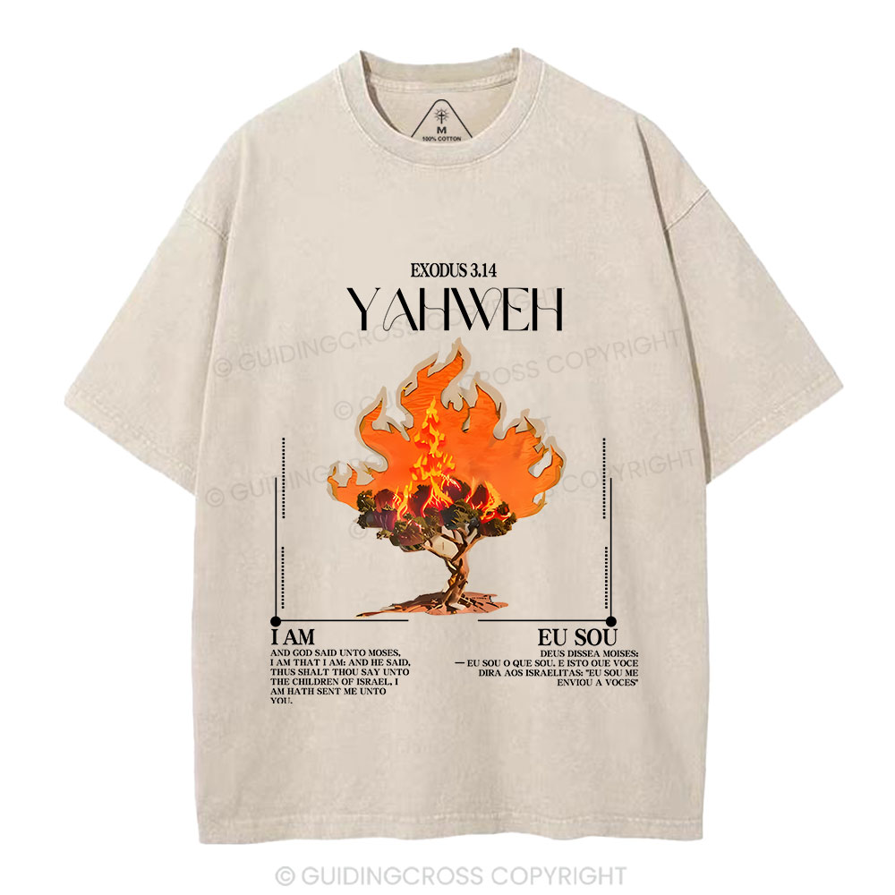 YAHWEH Chirstian Washed T-Shirt Sale - GuidingCross