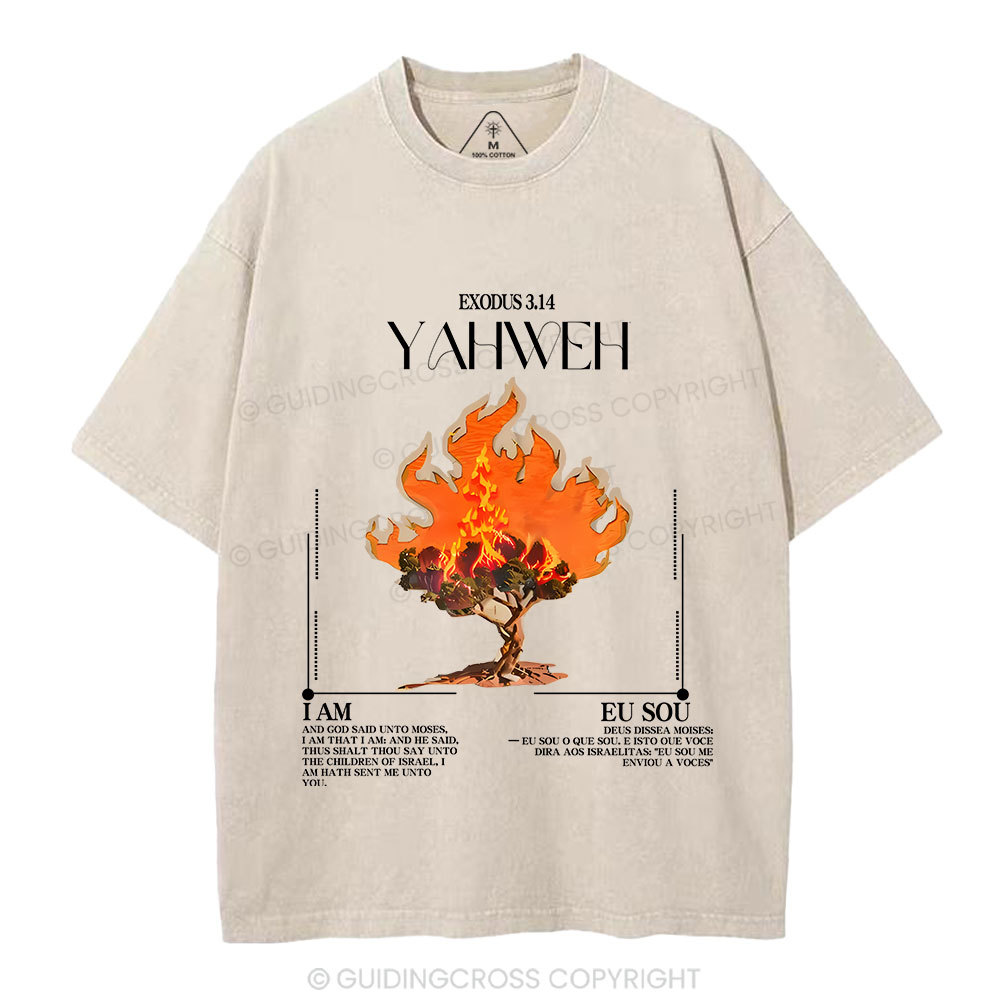 YAHWEH Chirstian Washed T-Shirt Sale - GuidingCross