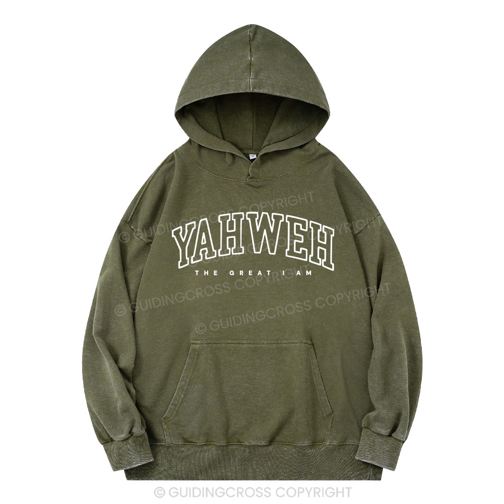 YAHWEH Christian Washed Hoodie