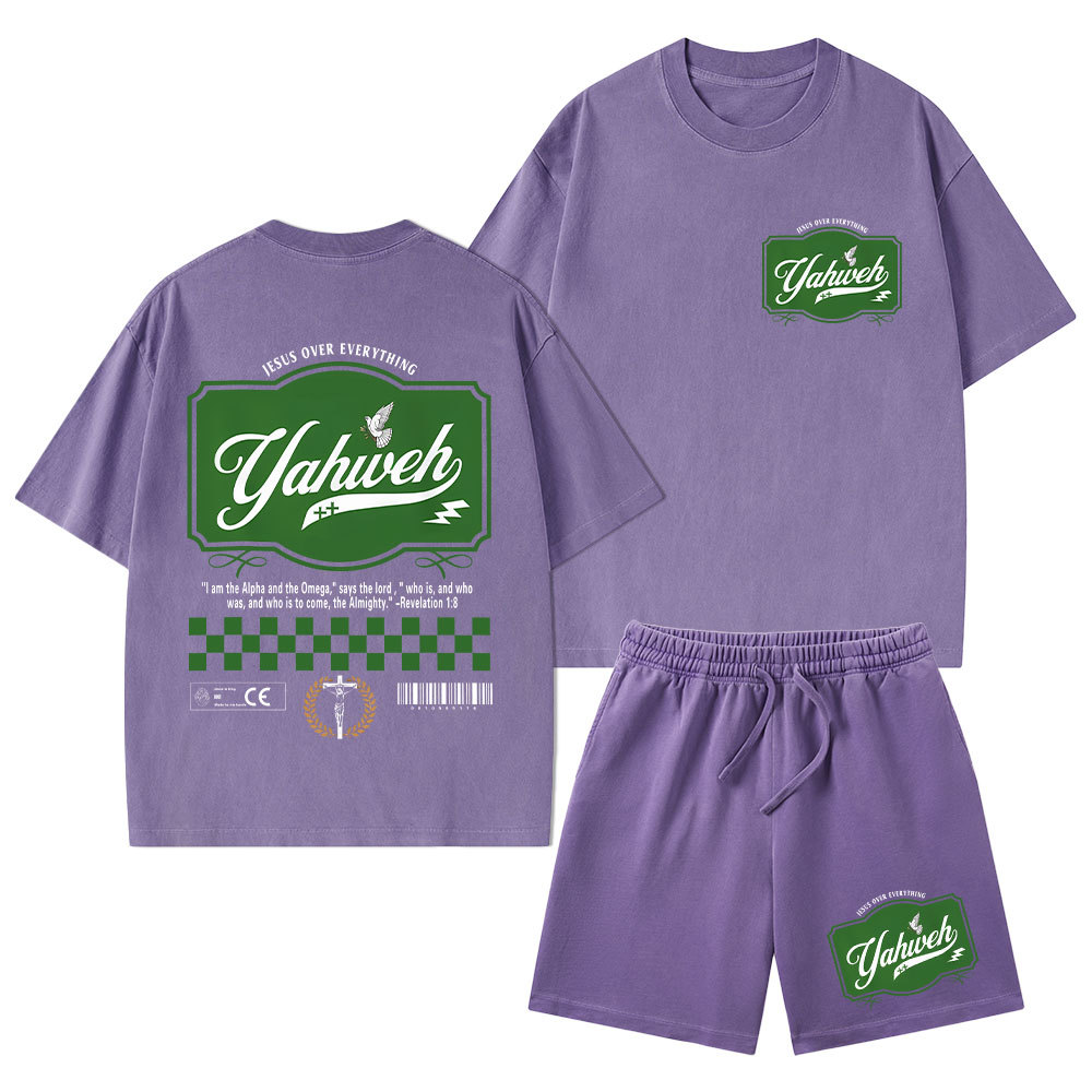 YAHWEH Christian Washed T-Shirt & Shorts