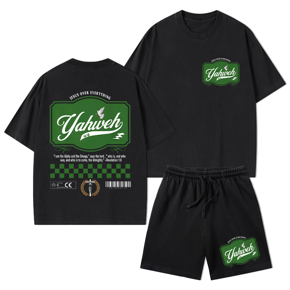 YAHWEH Christian Washed T-Shirt & Shorts