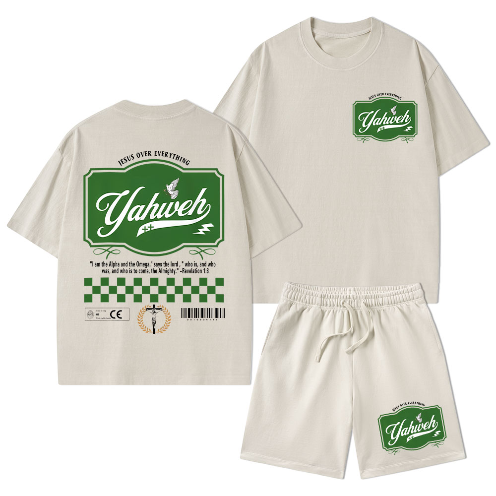 YAHWEH Christian Washed T-Shirt & Shorts