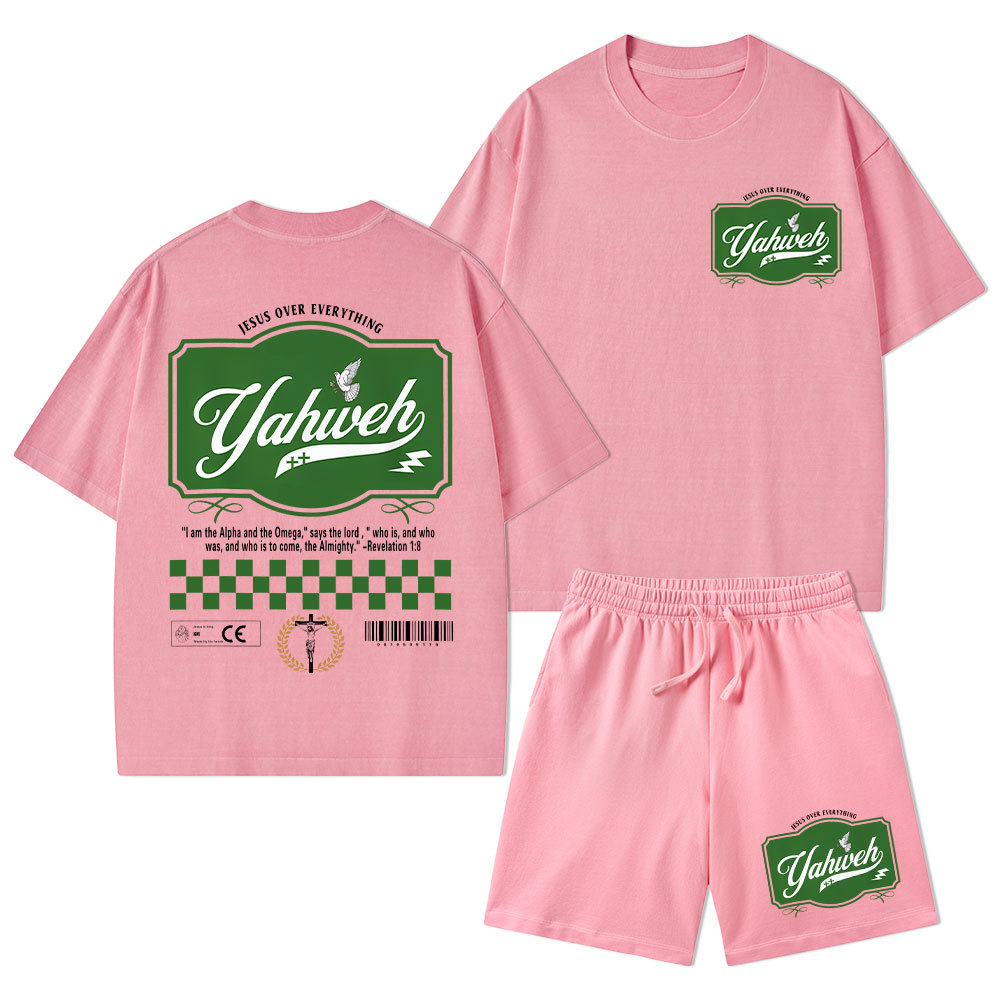 YAHWEH Christian Washed T-Shirt & Shorts