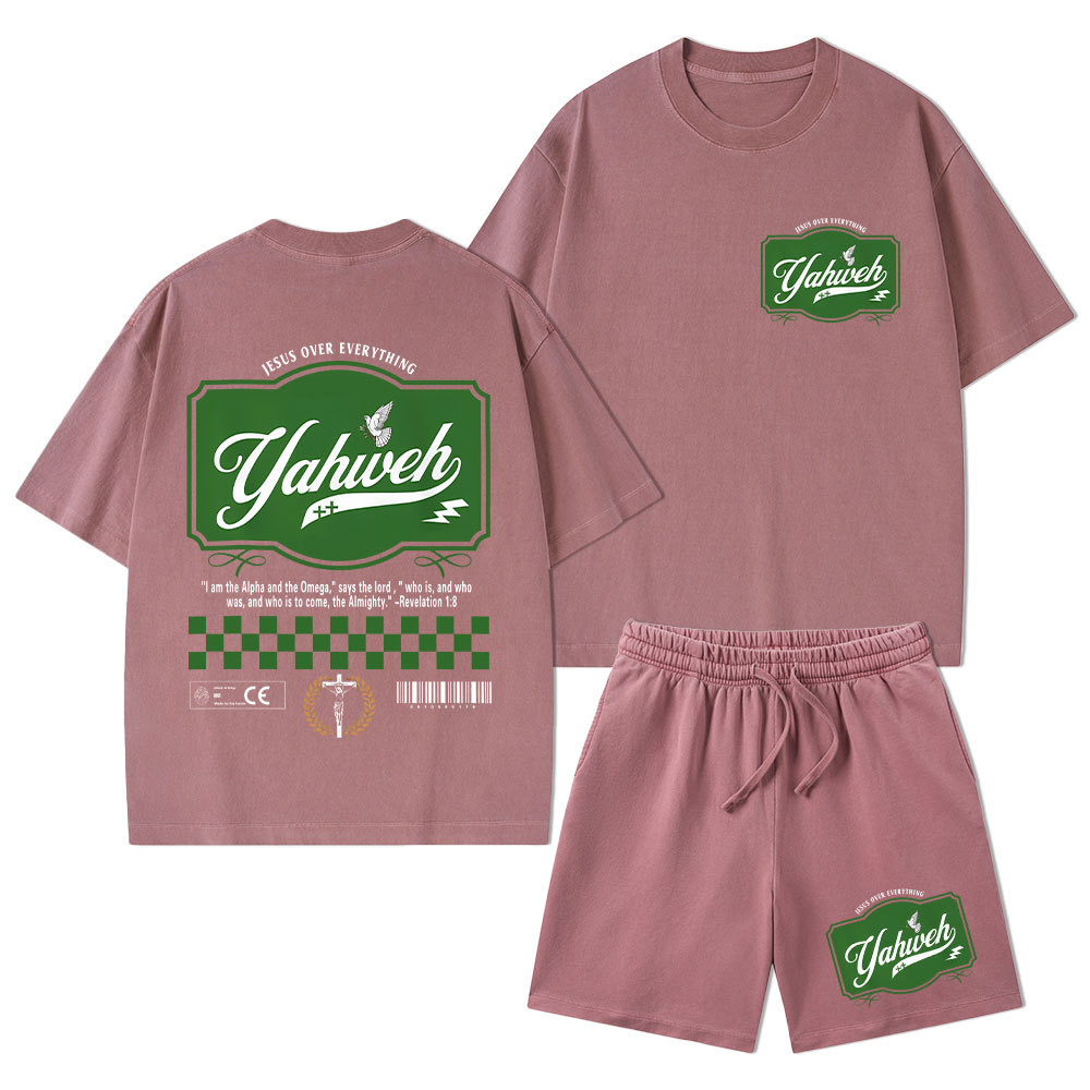 YAHWEH Christian Washed T-Shirt & Shorts