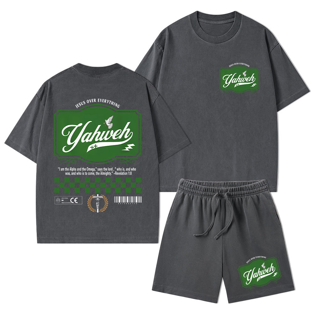 YAHWEH Christian Washed T-Shirt & Shorts