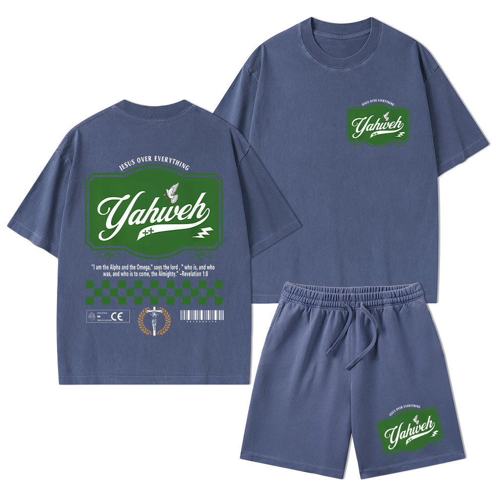 YAHWEH Christian Washed T-Shirt & Shorts