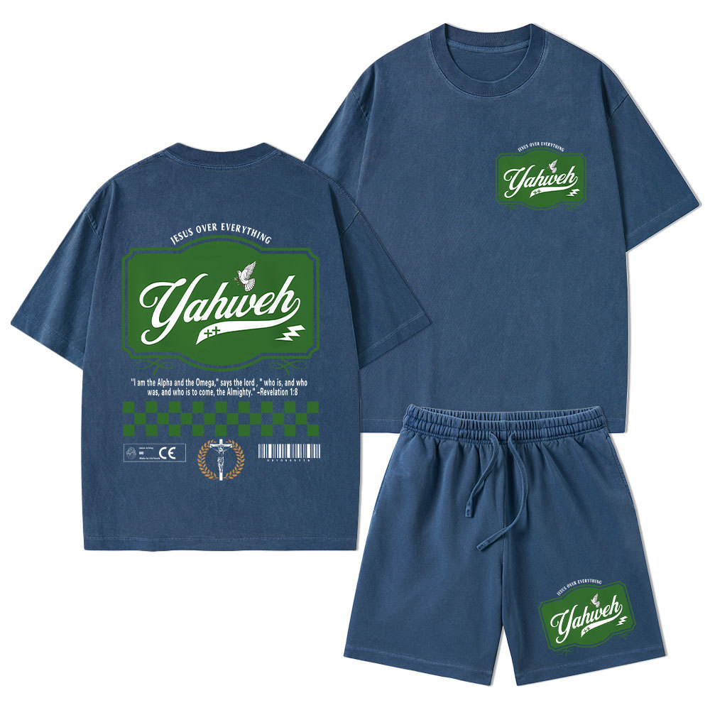 YAHWEH Christian Washed T-Shirt & Shorts