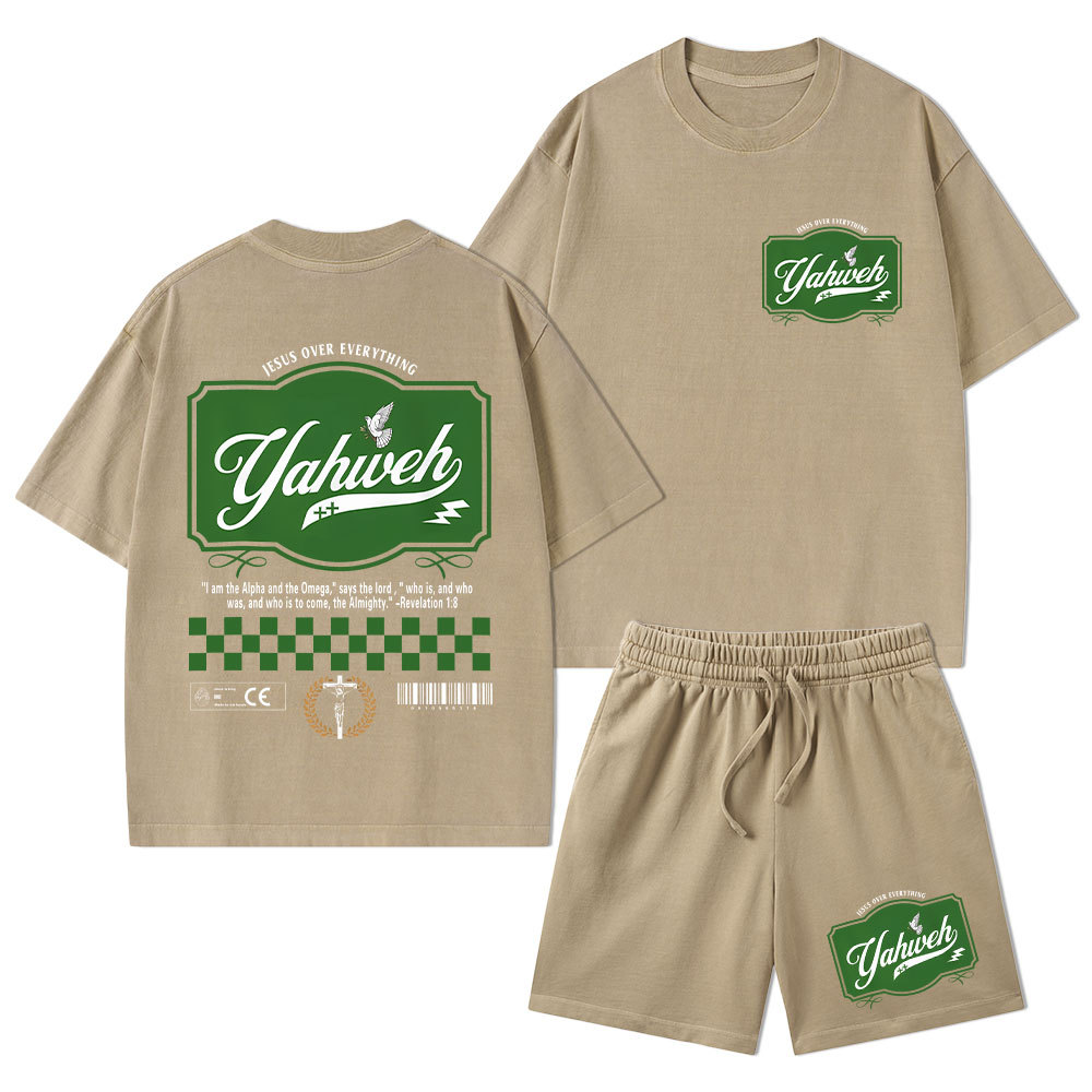 YAHWEH Christian Washed T-Shirt & Shorts