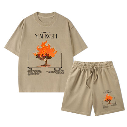 YAHWEH Christian Washed T-Shirt & Shorts