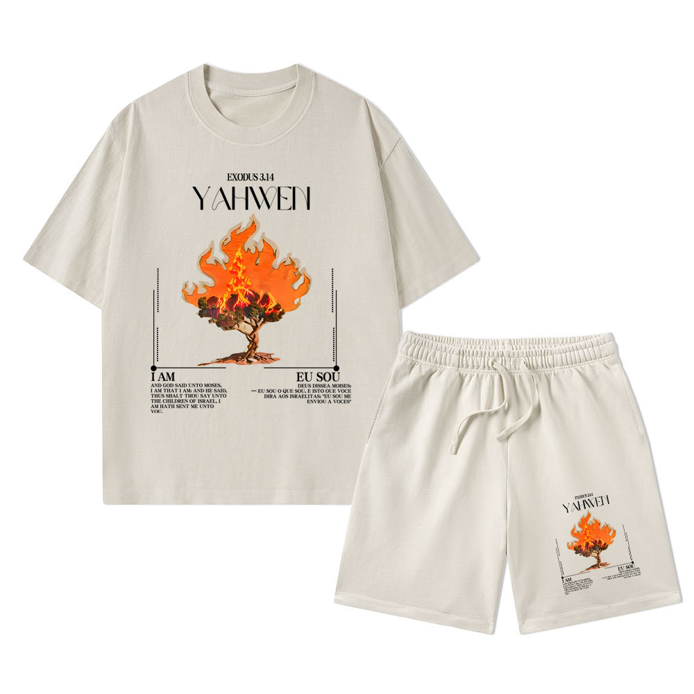 YAHWEH Christian Washed T-Shirt & Shorts