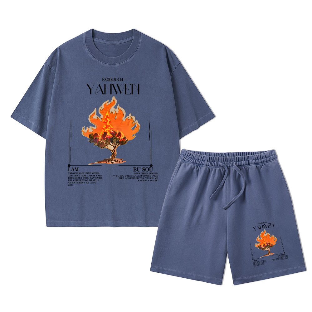 YAHWEH Christian Washed T-Shirt & Shorts