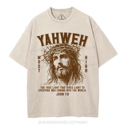 YAHWEH Jesus Christian Washed T-Shirt