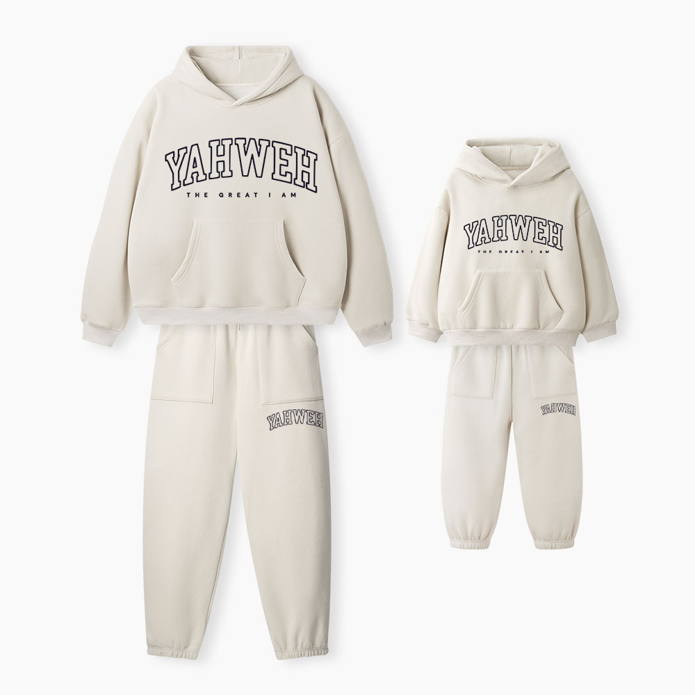 YAHWEH The Great I Am Christian Premium Matching Fleece Hoodie Set
