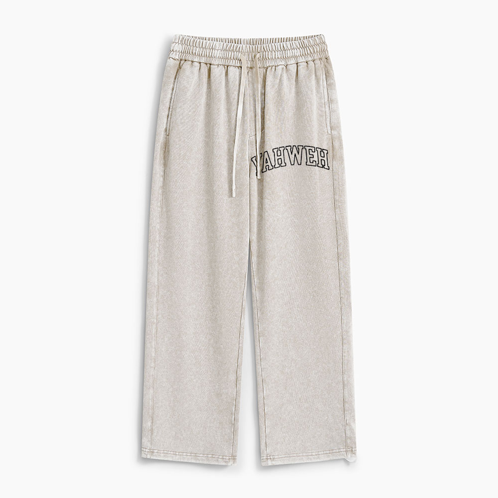 YAHWEH The Great I Am Christian Washed Sweatpants