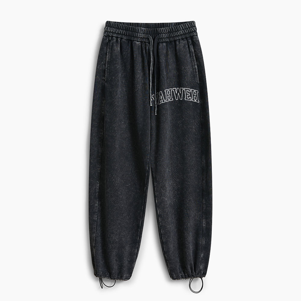 YAHWEH The Great I Am Christian Washed Sweatpants