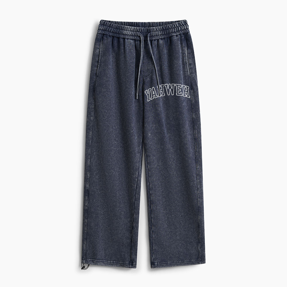 YAHWEH The Great I Am Christian Washed Sweatpants