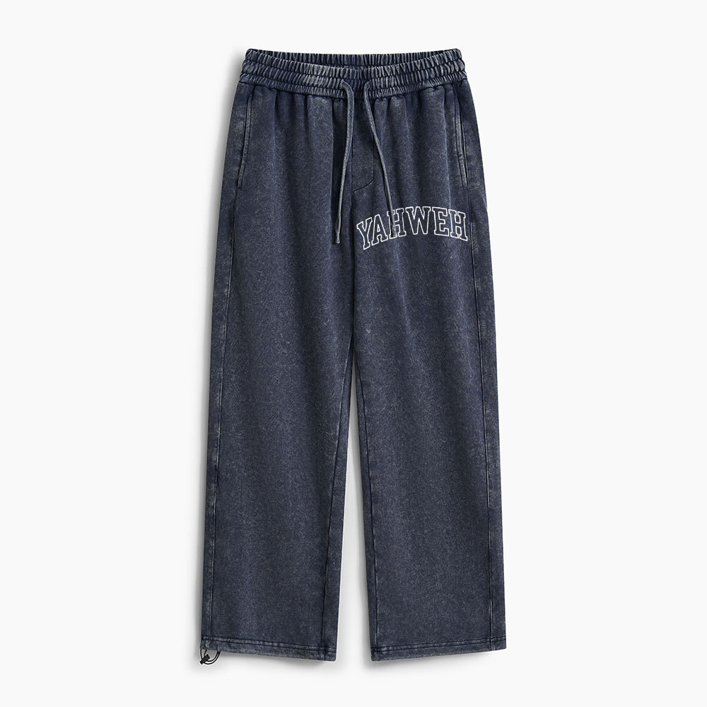 YAHWEH The Great I Am Christian Washed Sweatpants