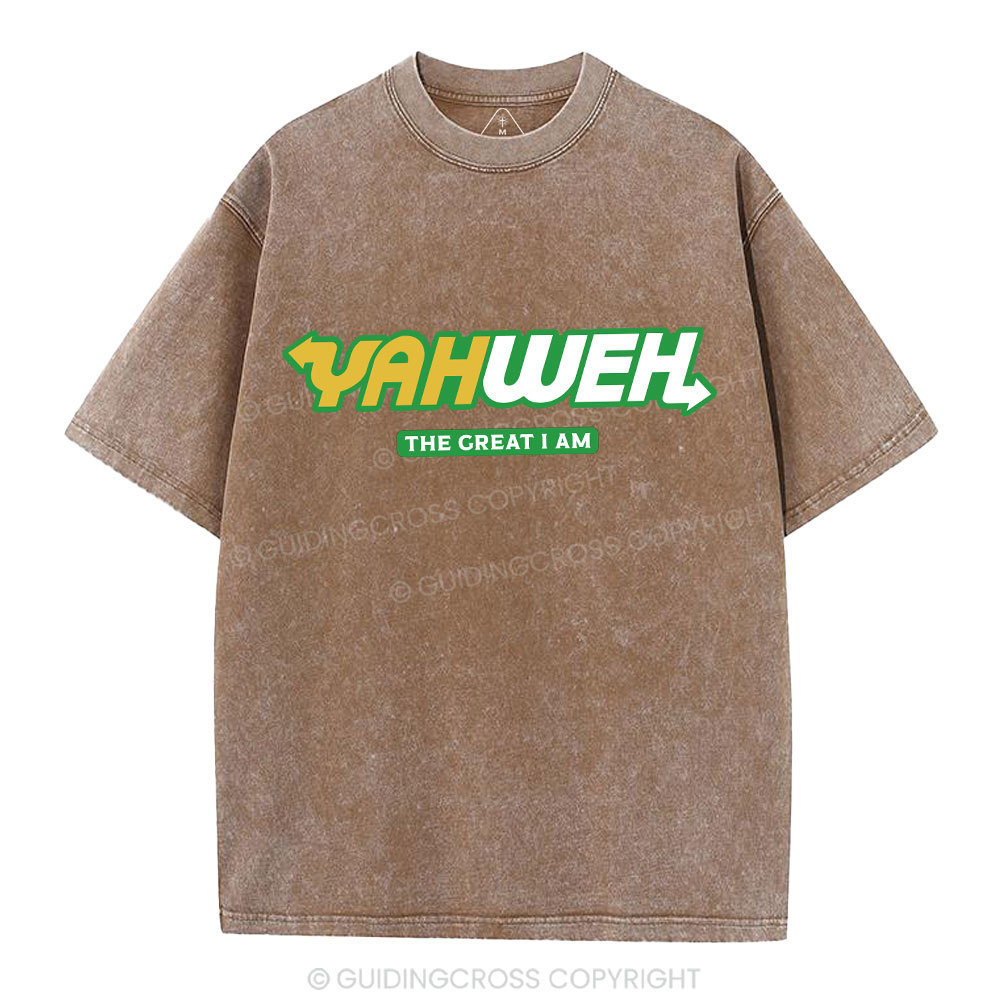 YAHWEH The Great I Am Christian Washed T-Shirt