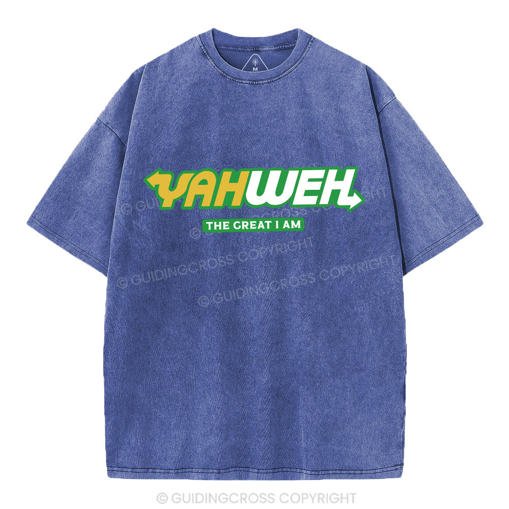 YAHWEH The Great I Am Christian Washed T-Shirt
