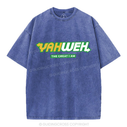 YAHWEH The Great I Am Christian Washed T-Shirt
