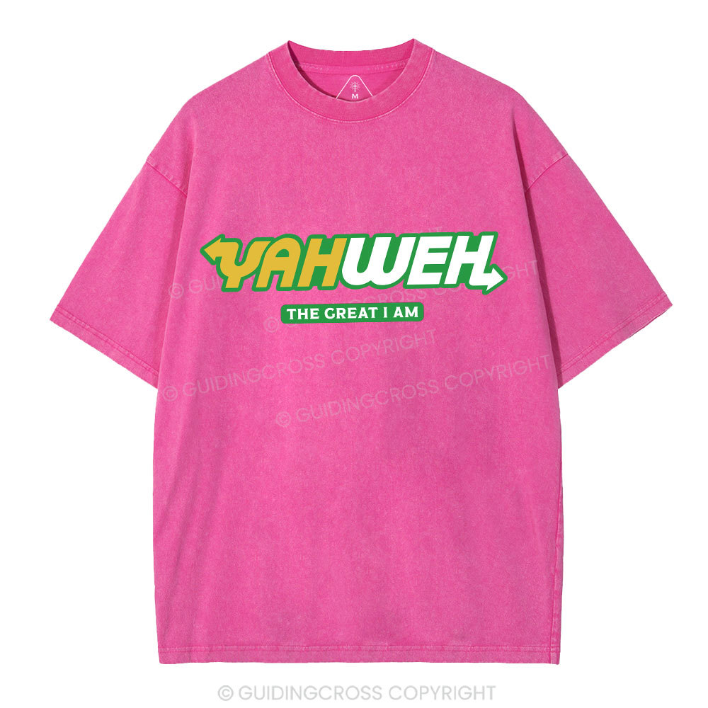 YAHWEH The Great I Am Christian Washed T-Shirt