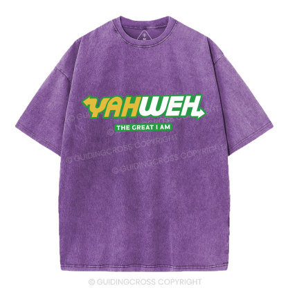 YAHWEH The Great I Am Christian Washed T-Shirt