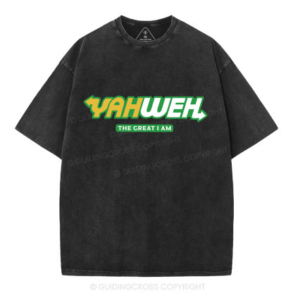 YAHWEH The Great I Am Christian Washed T-Shirt