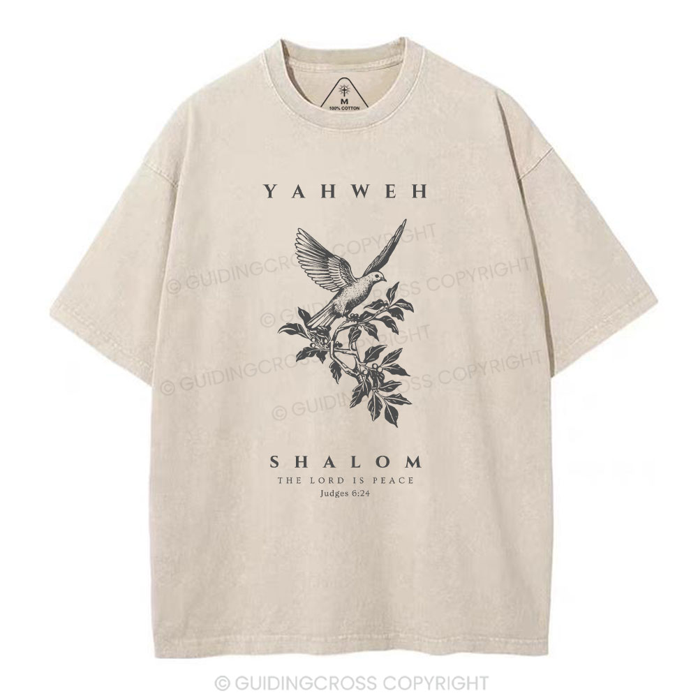 YAHWEH The Lord Is Peace Christian Washed T-Shirt